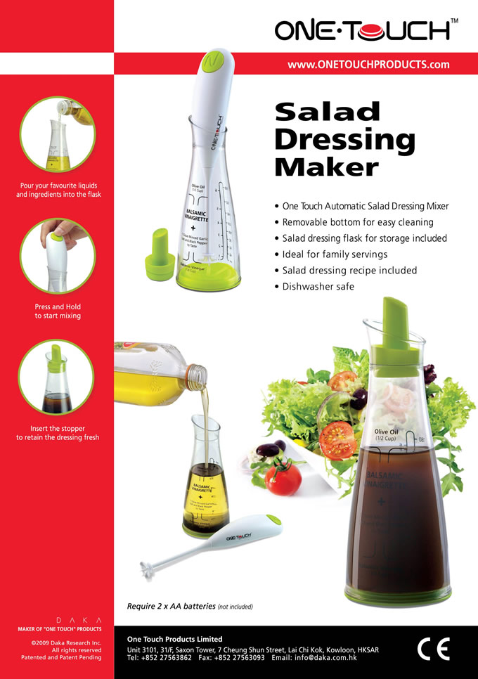      One Touch Salad Dressing Maker