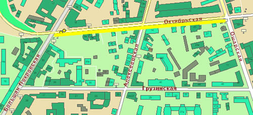схема маршрута на карте Нижнего Новгорода ул Октябрьская